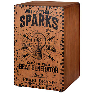 Cajon Pearl Electronic PBEC-210 Crate Style Cajon Willie Seymour Sparks Graphic Finish 